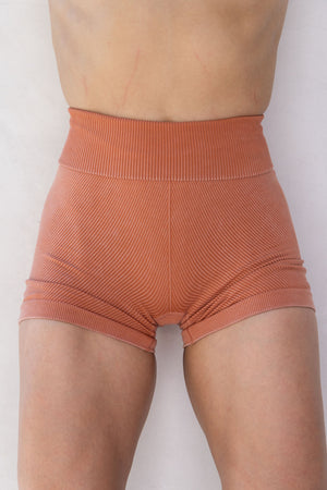 SEAMLESS RIBBED GYM SHORTS